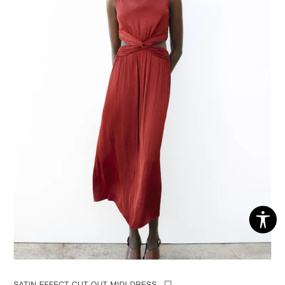 NWT Zara satin cut out dress size small